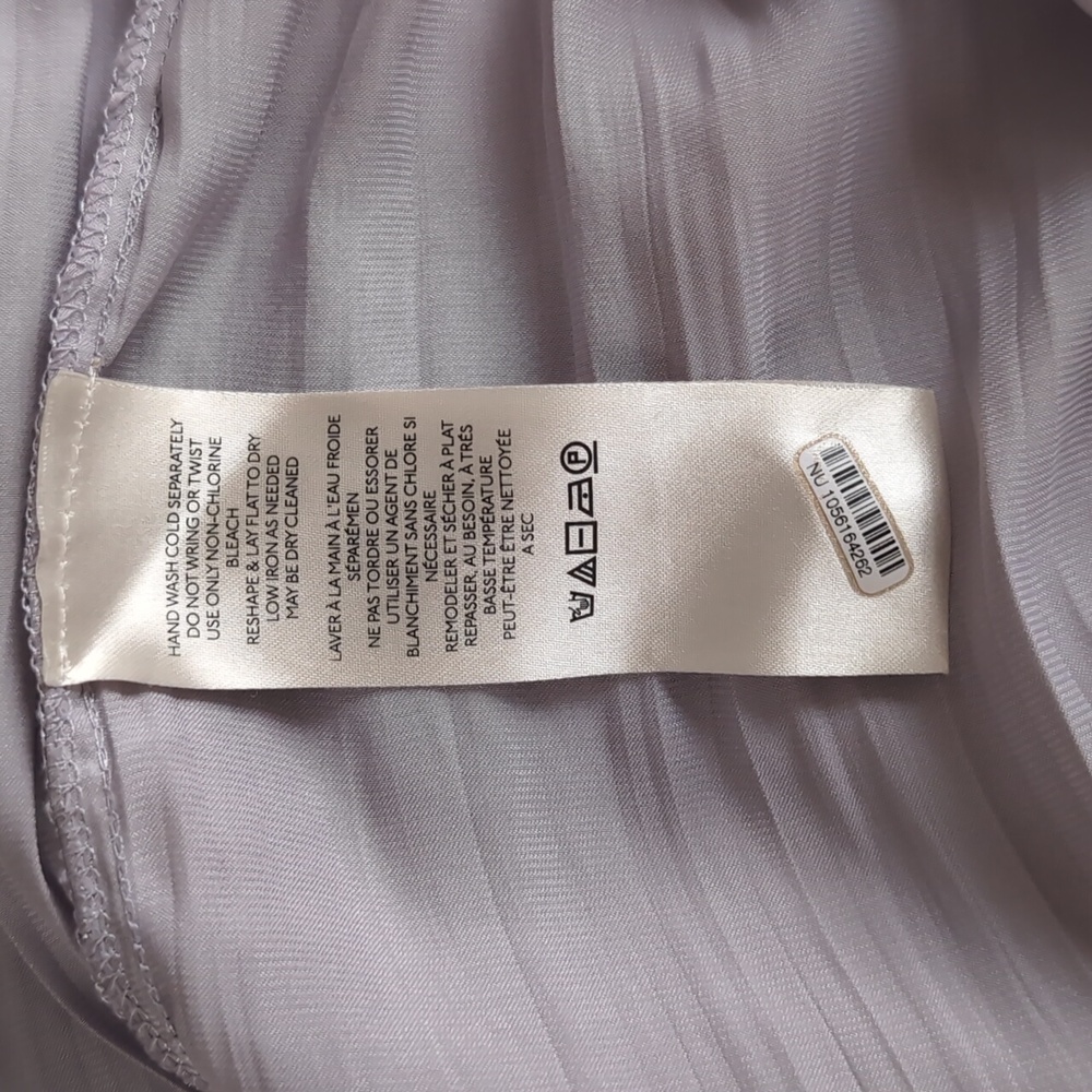 Anthropologie Large Sleeveless Twofer Dress Lavender Purple Pleated Long Spring - Picture 8 of 8